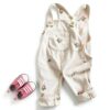 XD Baby Girls Corduroy Overalls Floral Embroidery Adjustable-3