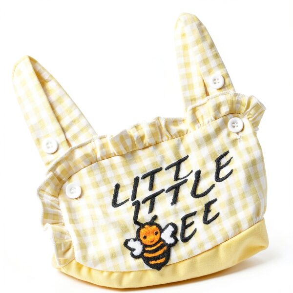 Bee Print Toddler Girl Overalls Cotton Flare Jumpsuit-3