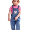 Ms Rachel Girls Overalls Set Blue Denim Pink 3 Piece-1