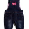 Baby Girls Knitted Jean Overalls Soft Bunny Embroidered-1