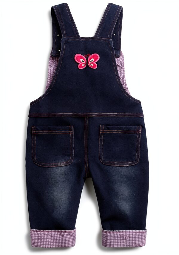 Baby Girls Knitted Jean Overalls Soft Bunny Embroidered-1