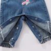 Baby Girls Denim Overalls Soft Cotton Butterfly Design-7