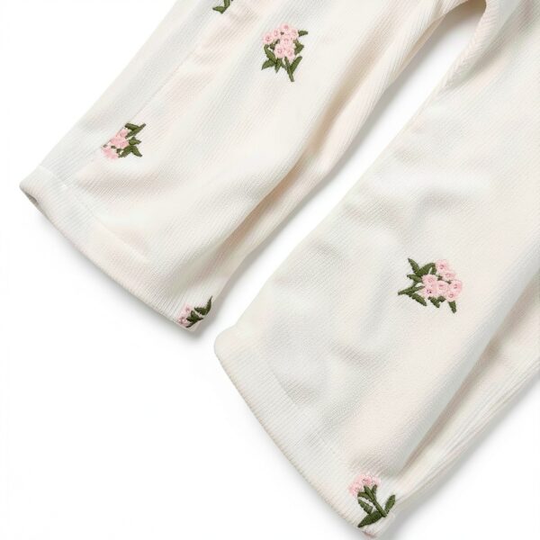 XD Baby Girls Corduroy Overalls Floral Embroidery Adjustable-7