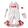 Baby Girl Valentines Overalls Soft Cotton Adjustable Straps-3
