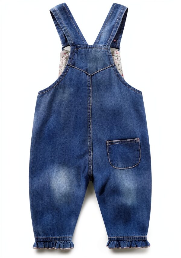 Baby Girls Denim Overalls Soft Cotton Butterfly Design-1