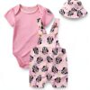 Minnie Mouse Baby Overalls Pink Shortall Set Disney Licensed-0