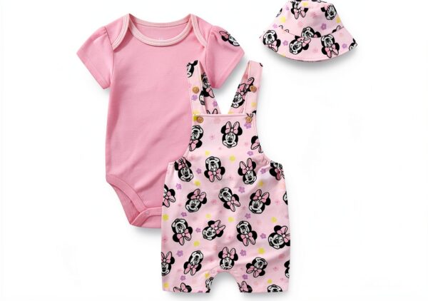 Minnie Mouse Baby Overalls Pink Shortall Set Disney Licensed-0