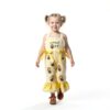 Bee Print Toddler Girl Overalls Cotton Flare Jumpsuit-2