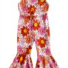 Lavender Floral Jumpsuit Toddler Girl Bell Bottom Outfits-0