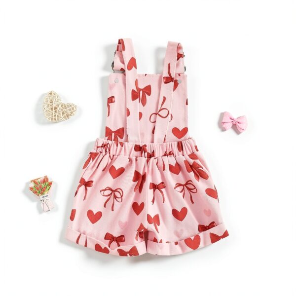 Baby Girl Overalls Shorts Soft Polyester Floral Print-2