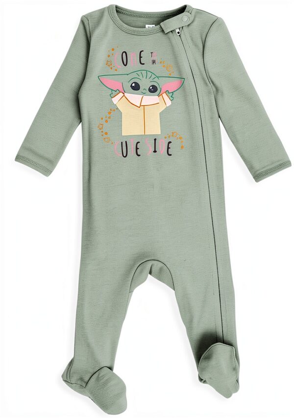 Star Wars Baby Coverall Pink Green Long Sleeve Sleep Play-3