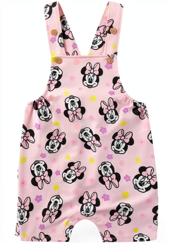 Minnie Mouse Baby Overalls Pink Shortall Set Disney Licensed-1