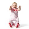 Baby Girl Valentines Overalls Soft Cotton Adjustable Straps-2