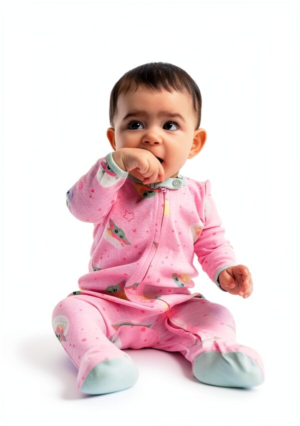 Star Wars Baby Coverall Pink Green Long Sleeve Sleep Play-1