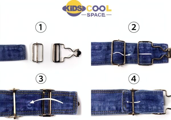 Button End Denim Overalls Ripped Holes Baby Kids Blue-6