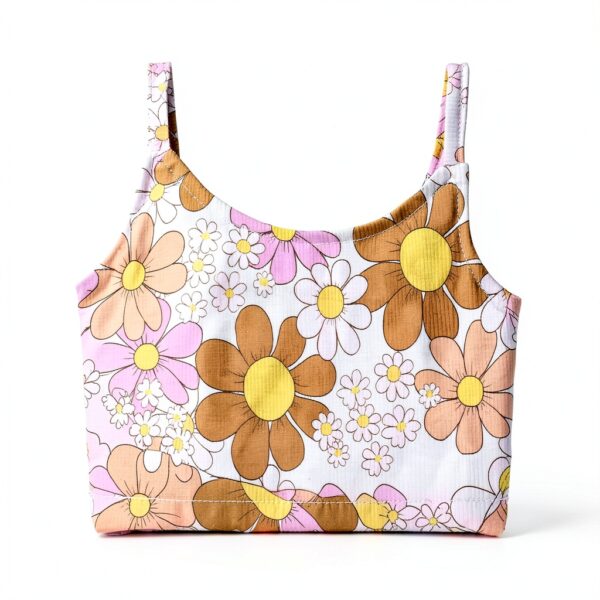 Lavender Floral Jumpsuit Toddler Girl Bell Bottom Outfits-3