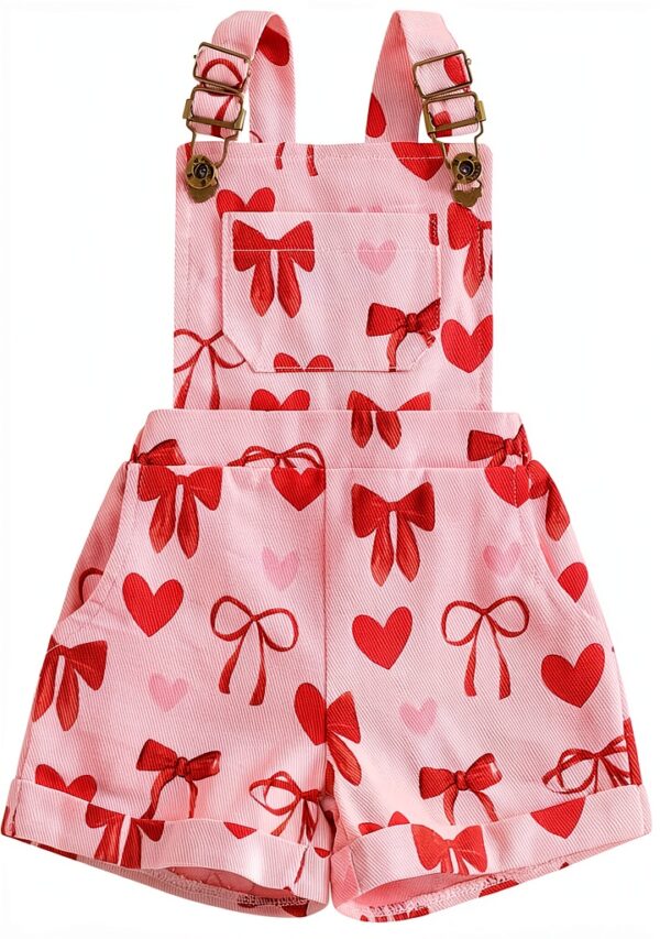 Baby Girl Overalls Shorts Soft Polyester Floral Print-0