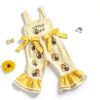 Bee Print Toddler Girl Overalls Cotton Flare Jumpsuit-1