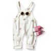 XD Baby Girls Corduroy Overalls Floral Embroidery Adjustable-4